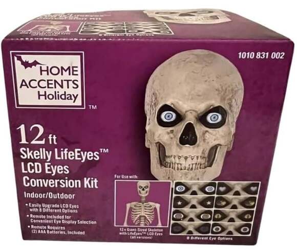 12 Ft Skeleton Skelly LED Home Accents Holiday Eye Kit 8 Function Fast Ship - Picture 1 of 8